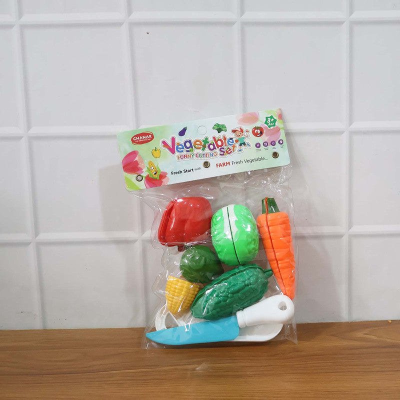 ALVENZA Vegetable Cutting Play Set – Mini Kids Cooking Toy with Velcro Knife