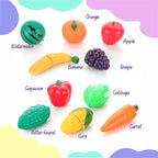 ALVENZA Kids Fruit & Vegetable Cutting Toy Set – Safe Velcro Play Food Basket