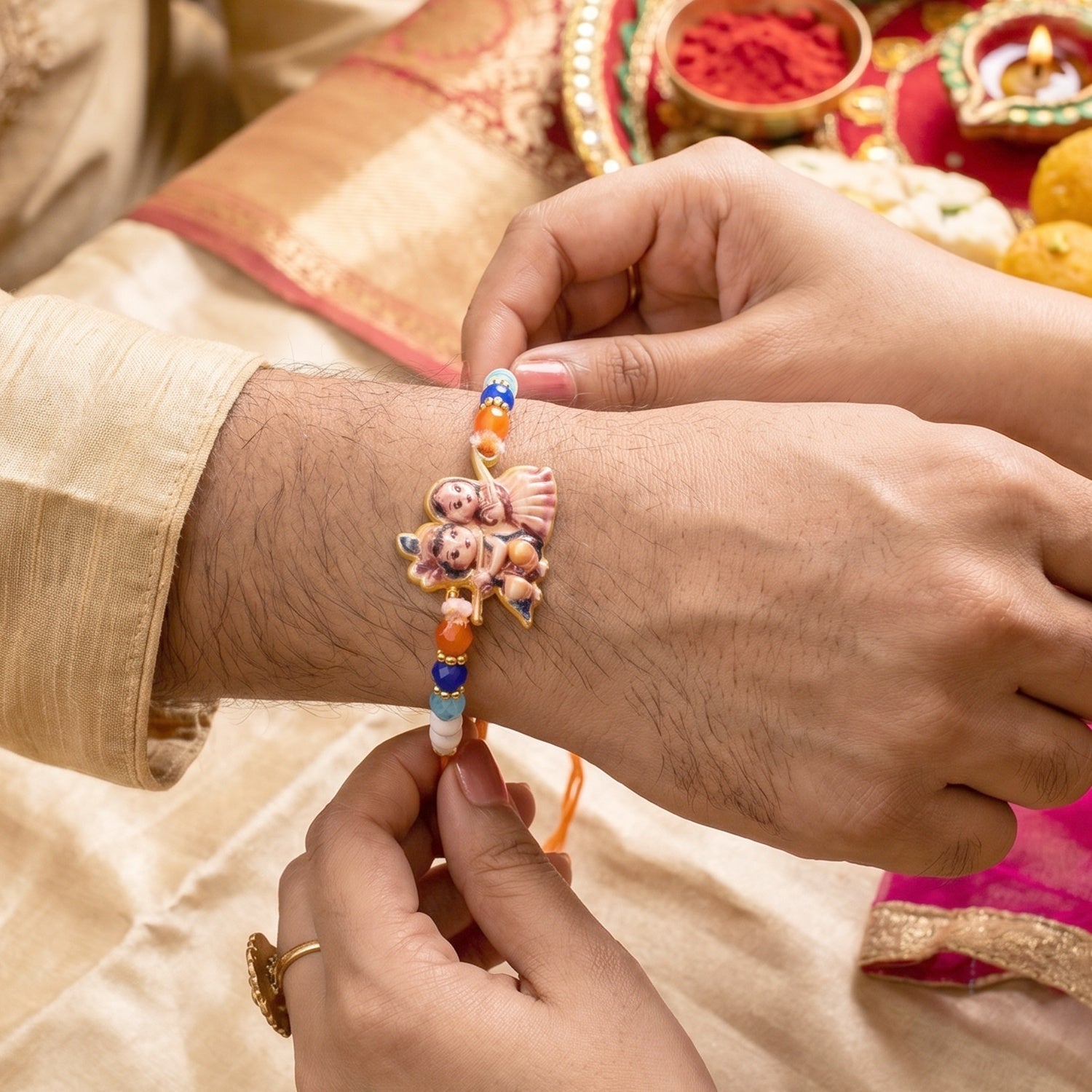 ALVENZA Radha Krishna Rakhi – Divine Love and Blessings for Brother