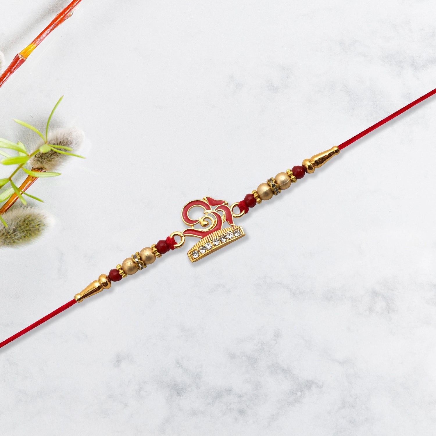 ALVENZA Traditional Rakhi OM Design - Spiritual Bond for Brother