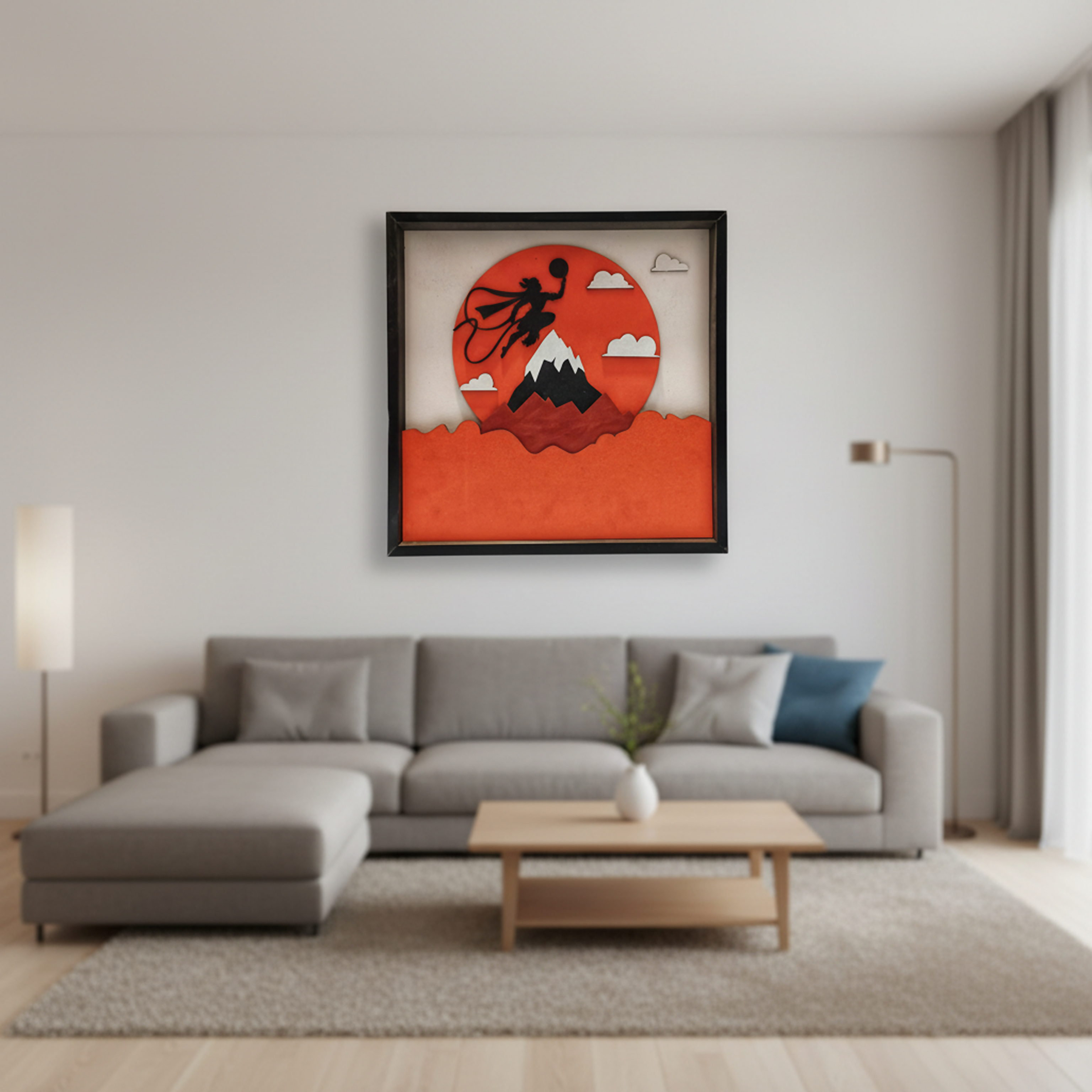 ALVENZA Hanumanji Wooden Wall Art – Handcrafted Multi-Layer 3D Decor