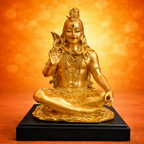 ALVENZA Lord Shiva Meditation Idol – Elegant Golden Finish for Spiritual Spaces