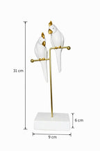 ALVENZA Love Birds Decorative Showpiece – Elegant White & Gold Décor