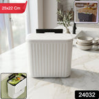 Kitchen Dustbin with Lid Compact 25x22 cm for Small Spaces - Front View