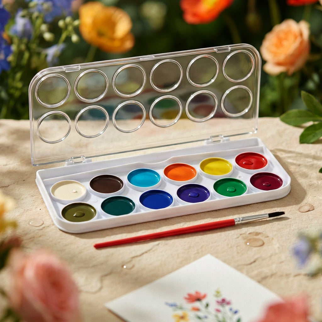 Watercolour Paint Set for Kids Vibrant Colors & Portable Design - Detail View 7