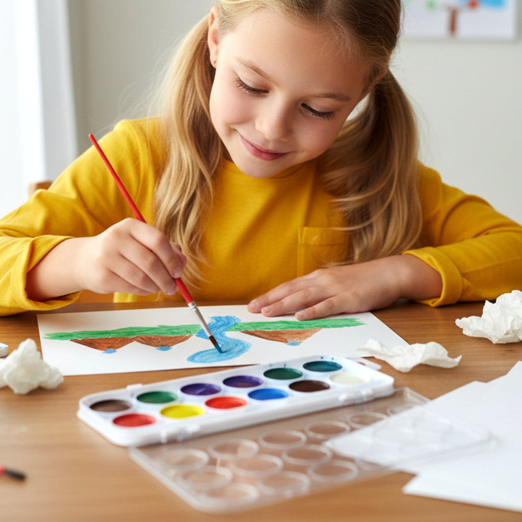 Watercolour Paint Set for Kids Vibrant Colors & Portable Design - Detail View 8