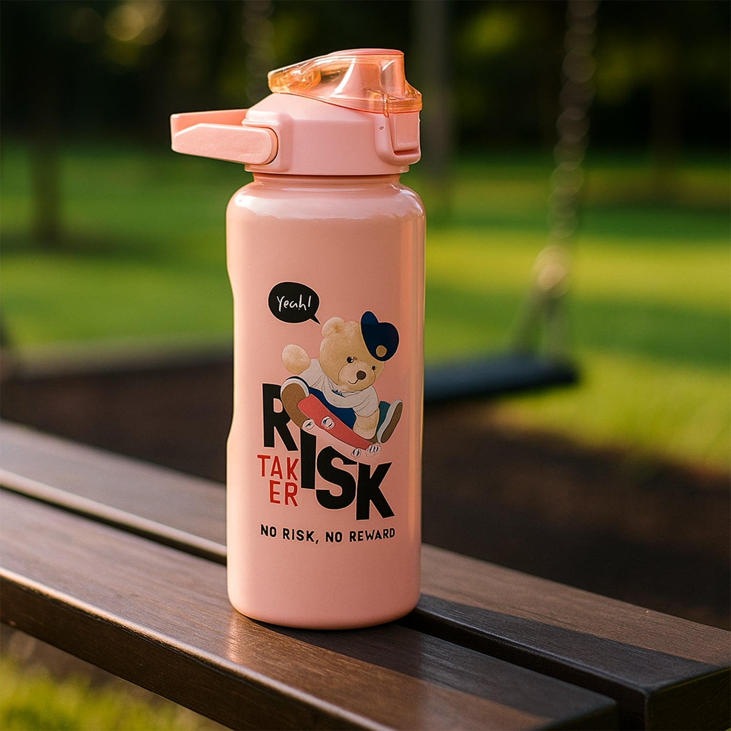 ALVENZA Cartoon Printed Water Bottle Set – Leakproof Multi-Size Trio