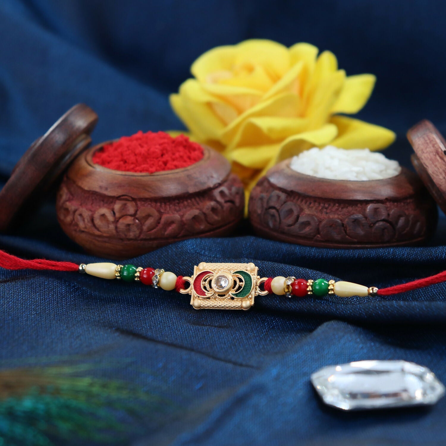 ALVENZA Traditional Meenakari Rakhi - Vibrant festive sibling gift