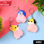 ALVENZA Cartoon Animal Keychain – Soft Silicone Stress Relief Toy