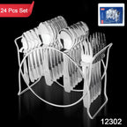 ALVENZA Stainless Steel Cutlery Set – Durable 24-Piece Dining Essentials