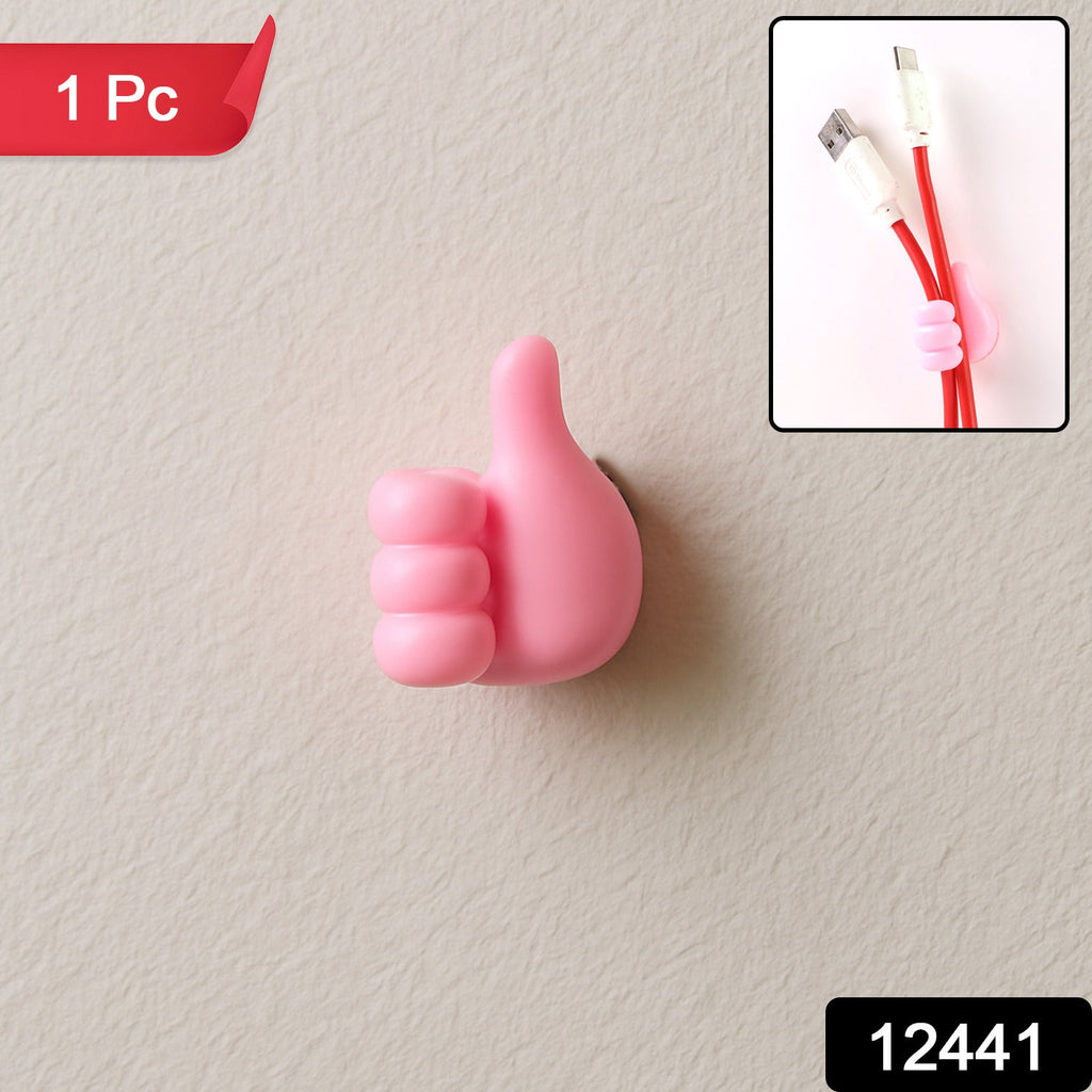 ALVENZA Hand-Shaped Wall Clip Holder – Pink Silicone Cable Organizer