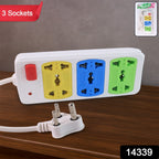 ALVENZA Universal 3-Socket Extension Board – Compact Power Strip with Safety