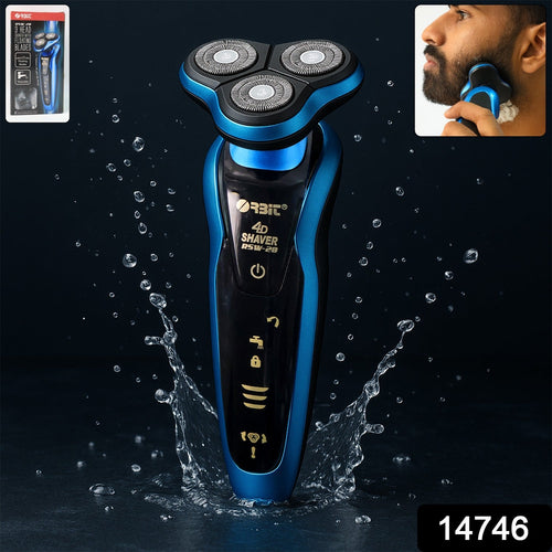 4D Rechargeable Electric Shaver Smooth Waterproof Grooming - Side View