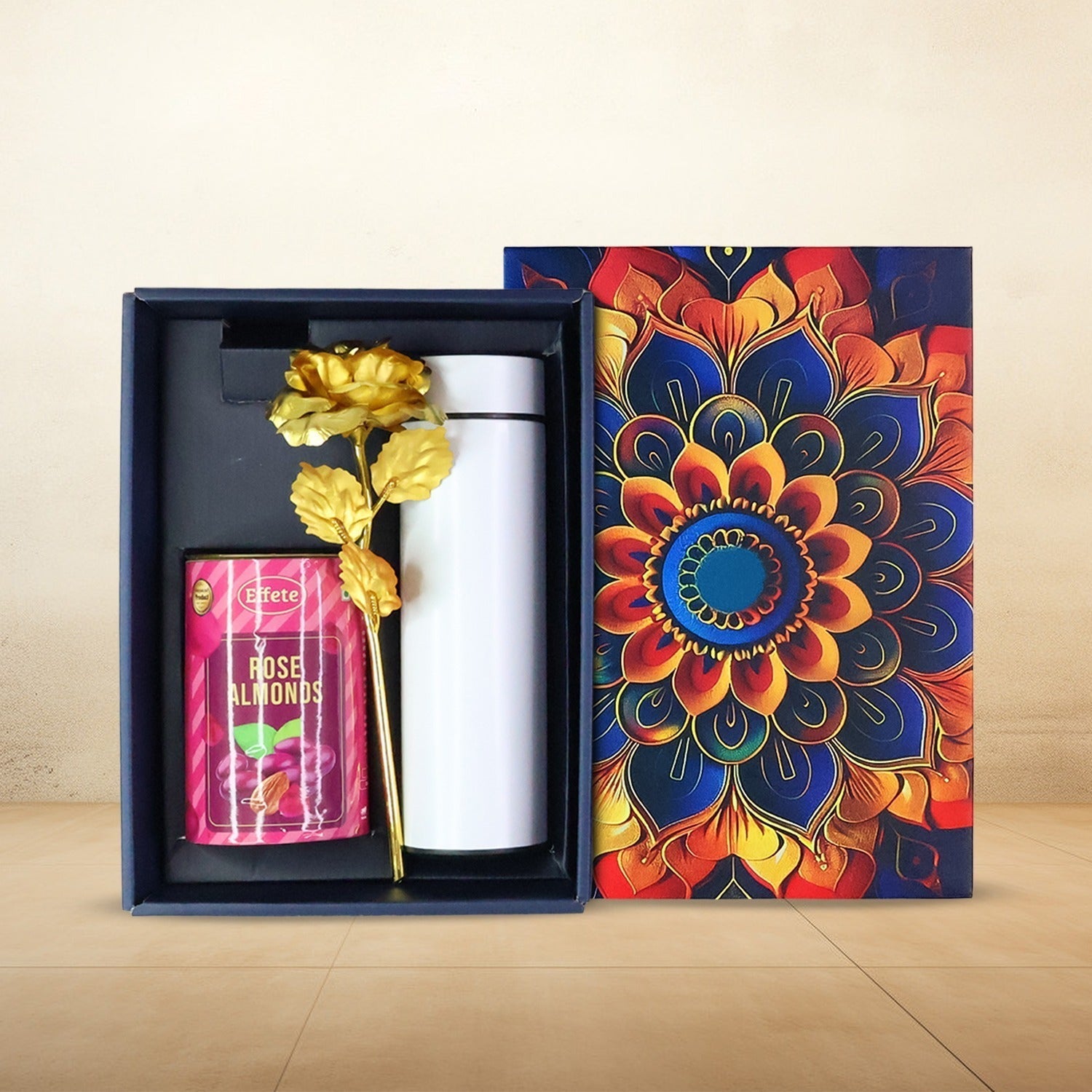 ALVENZA Personalized Gift Box – Elegant Rose & Bottle Set