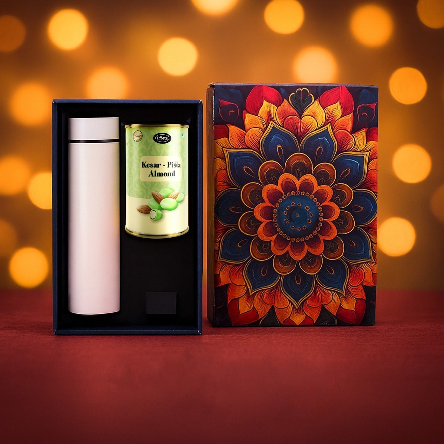 ALVENZA Kesar Pista Gift Hamper – Custom Stainless Steel Bottle Set