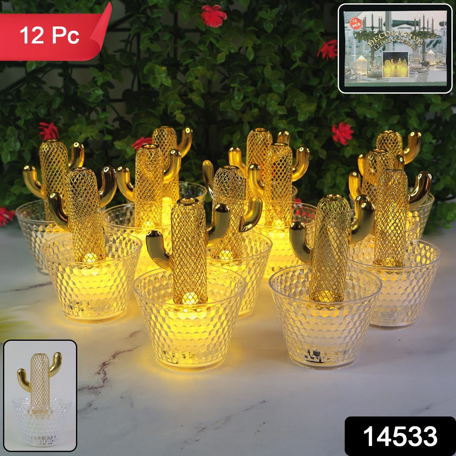 ALVENZA Cactus LED Tealight Candles – Unique Flameless Decorative Set