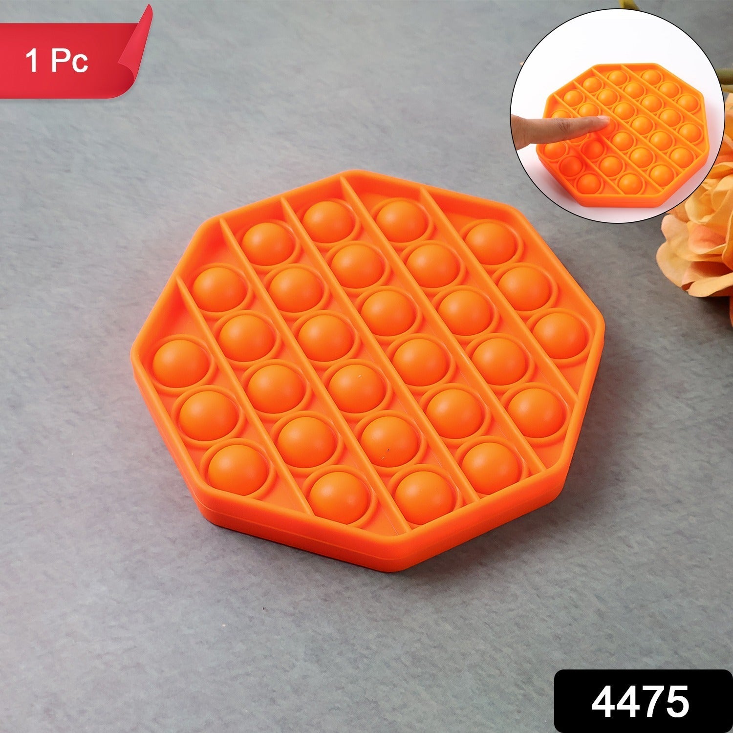 Hexagon Silicone Pop It Fidget Toy Stress Relief & Focus - Front View
