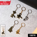 ALVENZA Shivling Trishul Metal Keychain Set – 5 Pc Durable Spiritual Keyrings