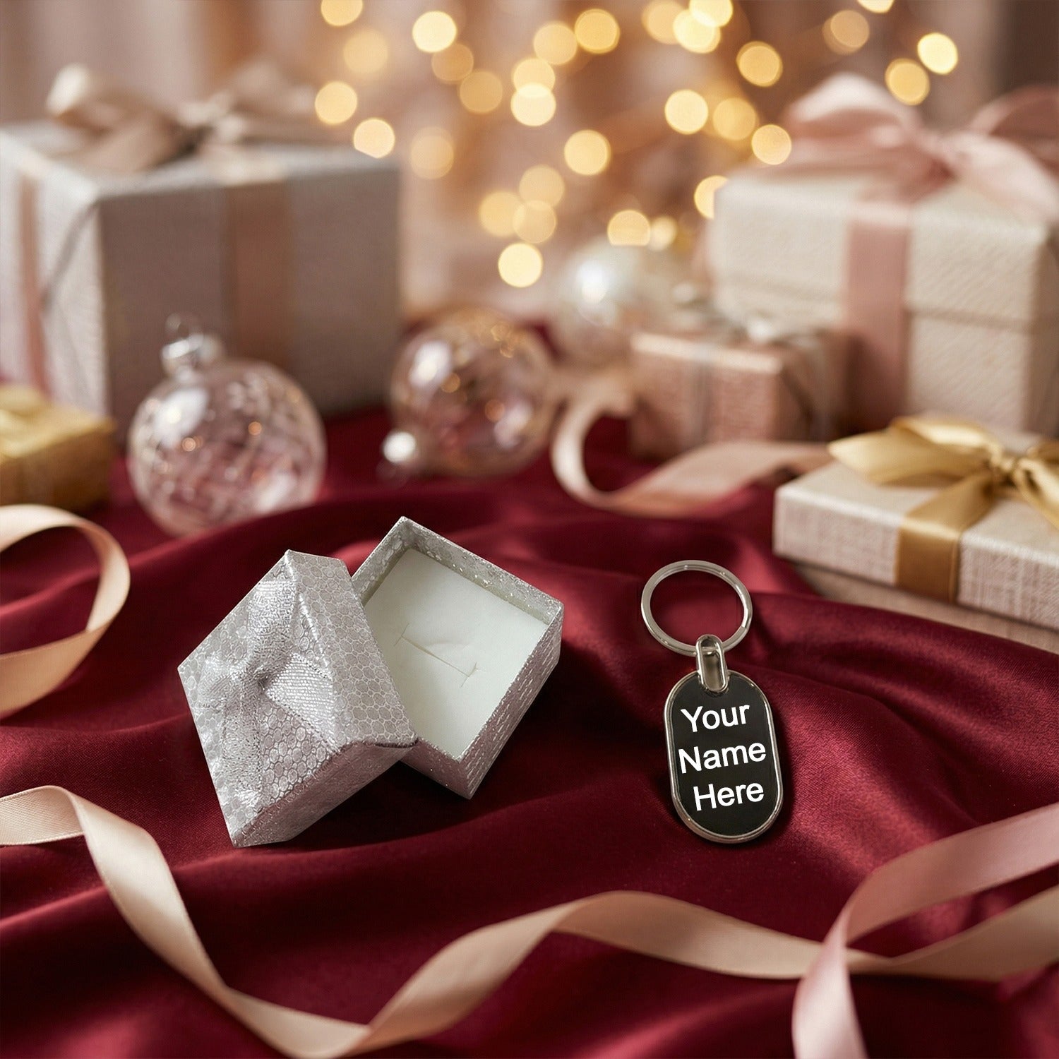 ALVENZA Customize Metal Keychain – Elegant Gift Box Included for Presents