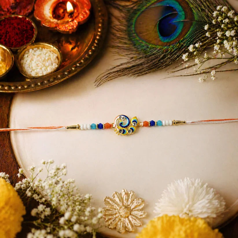 ALVENZA Premium Raksha Bandhan Combo, Handcrafted Rakhi, Kumkum Dani & Gour...