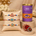 ALVENZA Premium Raksha Bandhan Combo, Handcrafted Rakhi, Kumkum Dani & Gour...