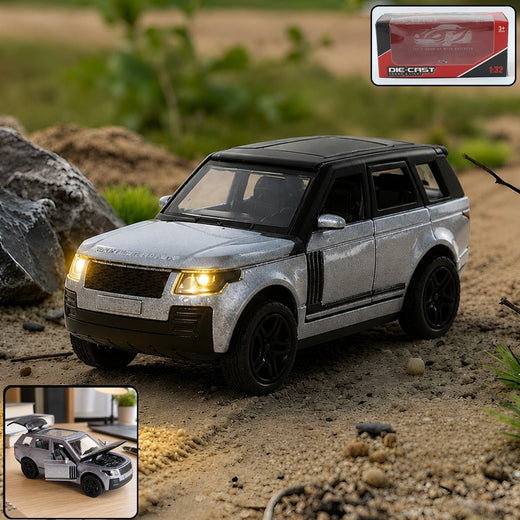 ALVENZA Light and Sound Metal Pull Back Car Toy, Die Cast SUV Model for Kids (1 Pc)