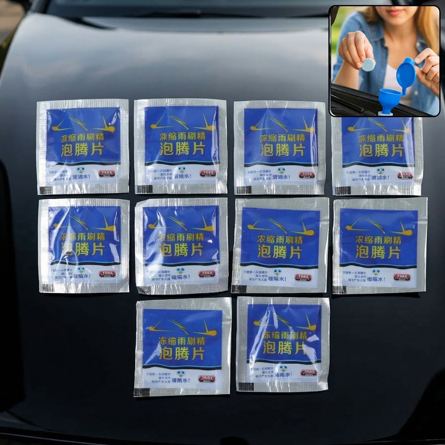 ALVENZA Car Windshield Cleaner Tablets – Effective Water-Repellent Formula