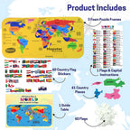 ALVENZA World Map Puzzle – Educational EVA Foam Toy for Kids 5+