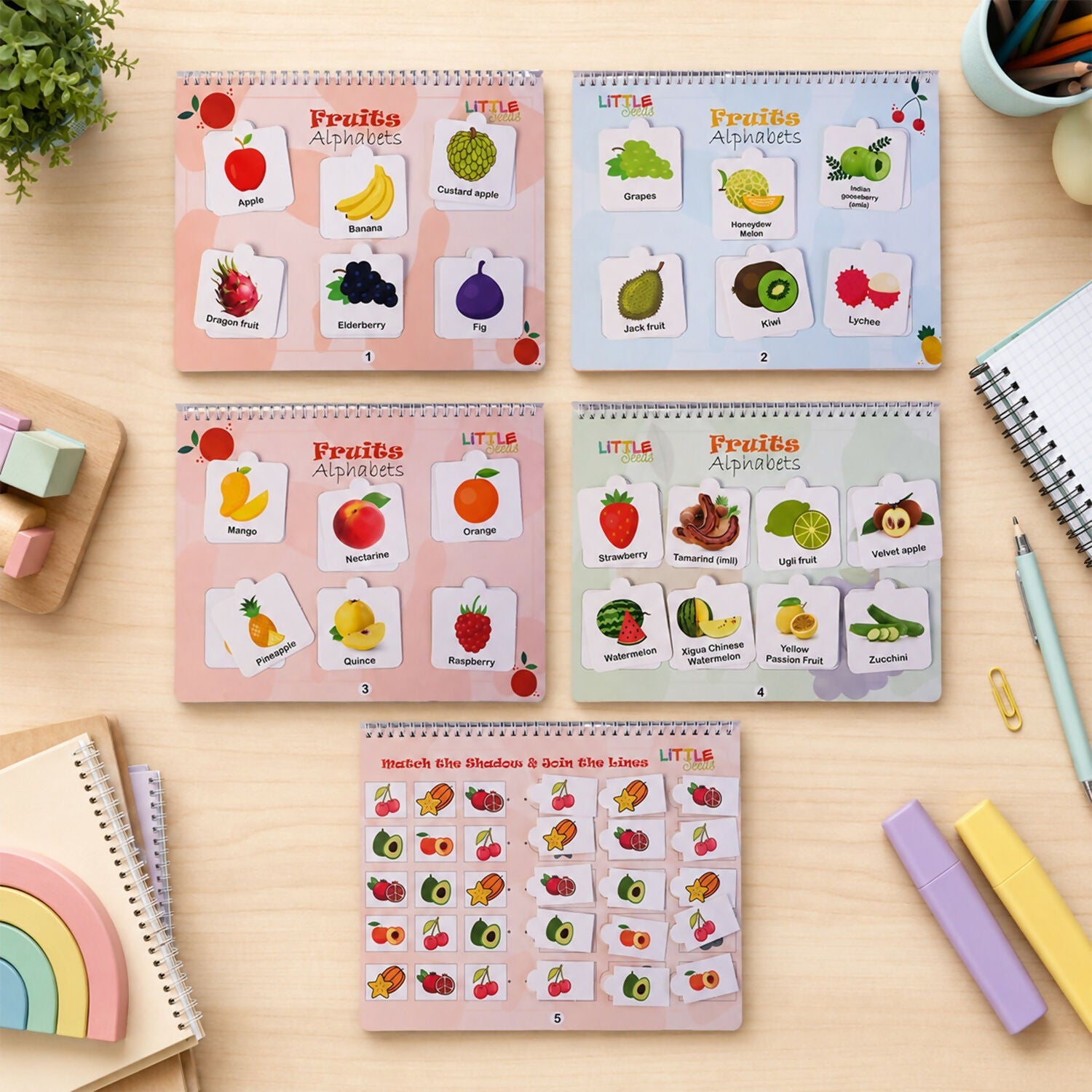 ALVENZA Velcro Kids Book – Fun Learning with Fruits for Ages 2-4