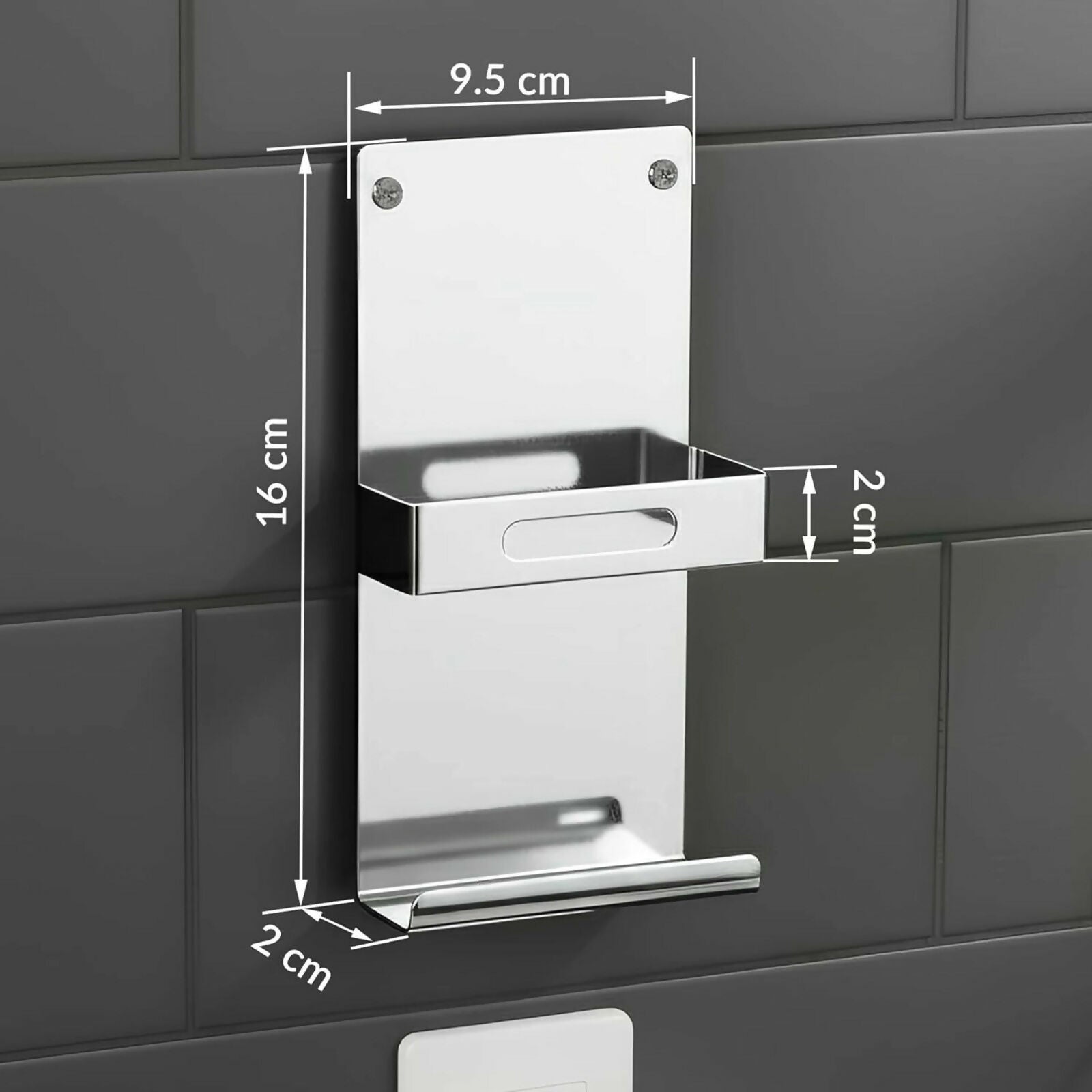 ALVENZA Wall-Mounted Mobile Phone Holder – Stylish Stainless Steel Finish for Convenience