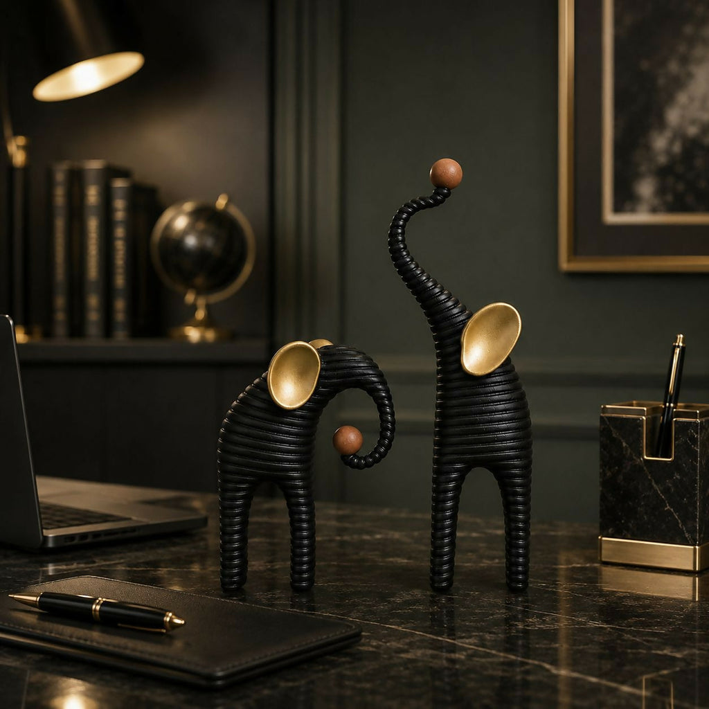 ALVENZA Modern Elephant Showpiece – Elegant Resin Decor for Home & Office