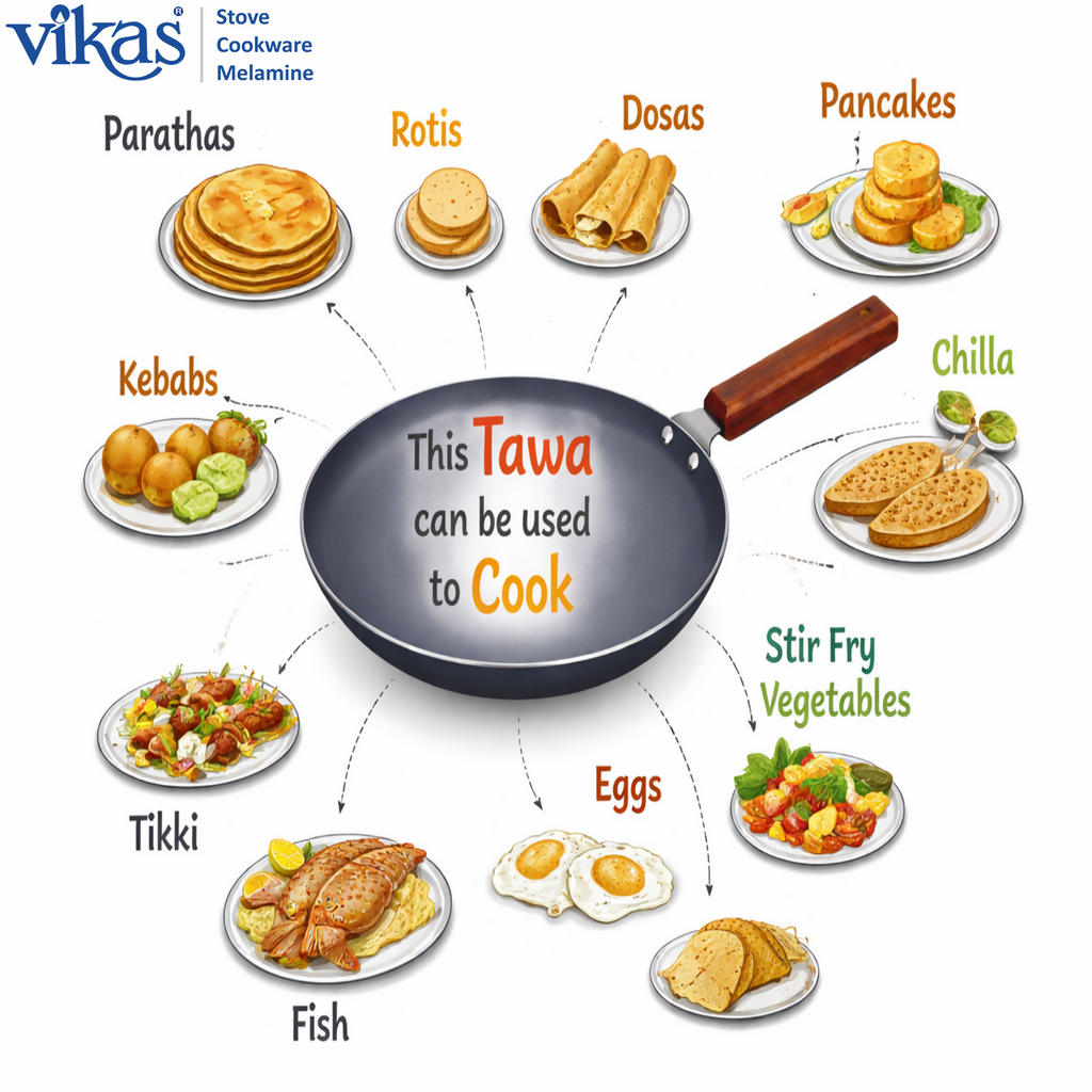 ALVENZA Ceramic Dosa Tawa – Non-Stick, Induction Compatible for Healthy Cooking