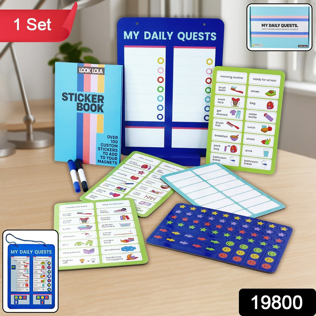 Magnetic Routine Board Engaging Habit Tracker for Kids - Side View