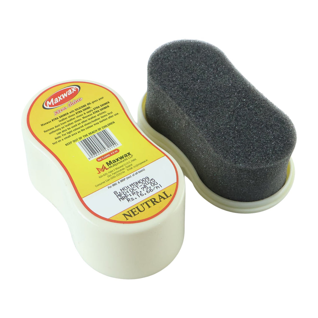 Maxwax Neutral Shoe Shiner Compact Quick Shine & Care Solution - Back View