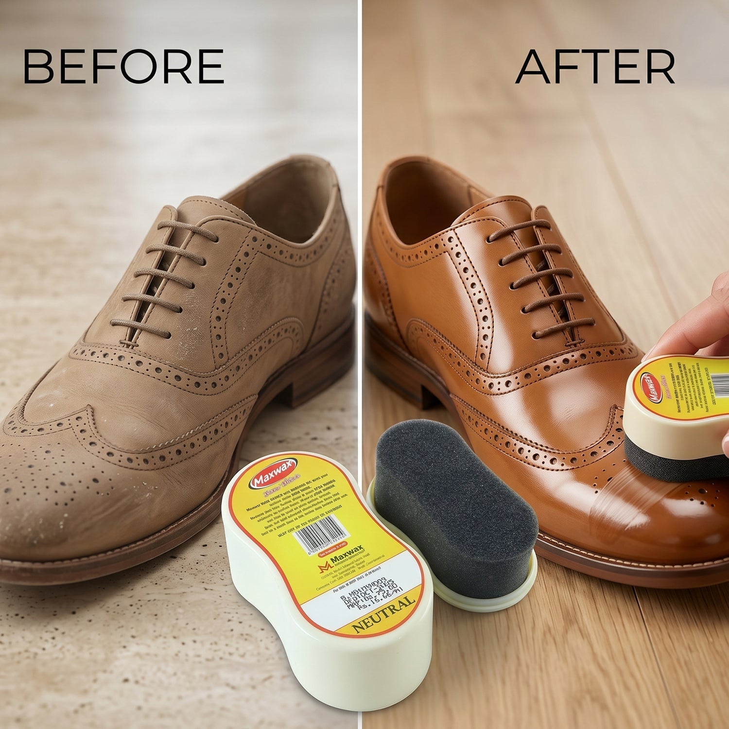 Maxwax Neutral Shoe Shiner Compact Quick Shine & Care Solution - Detail View 5