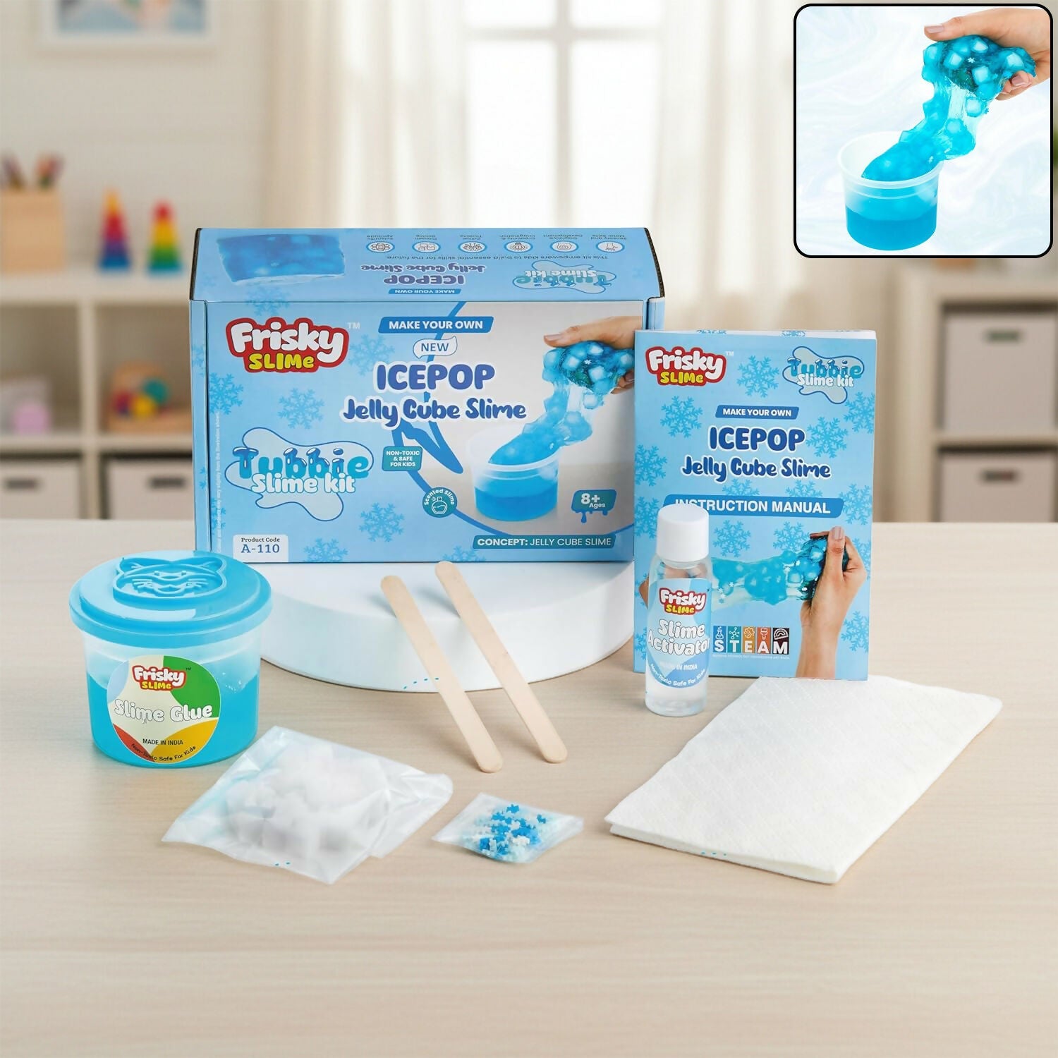 ALVENZA Jelly Cube Slime Kit – Super Shiny & Stretchy DIY Fun for Kids
