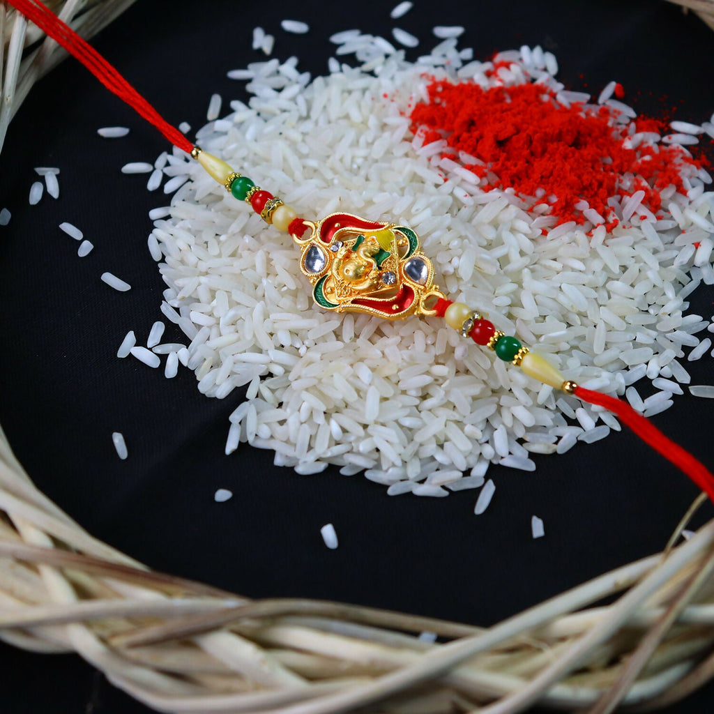 ALVENZA Ganpati Bappa Ki Rakhi - Elegant Traditional Raksha Bandhan Gift
