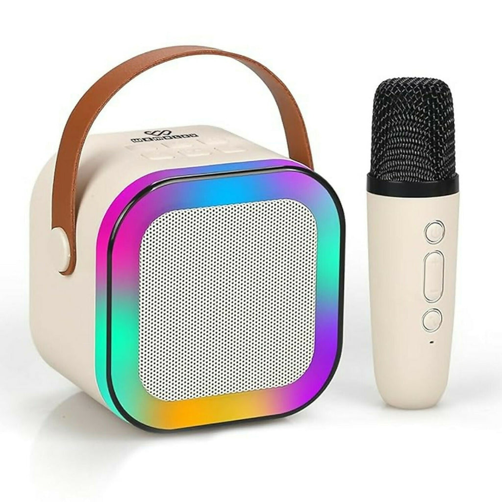 ALVENZA Portable Karaoke Speaker – Wireless Mic & LED Light Effects for Parties