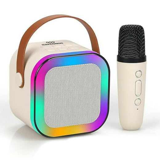 ALVENZA Portable Karaoke Speaker – Wireless Mic & LED Light Effects for Parties