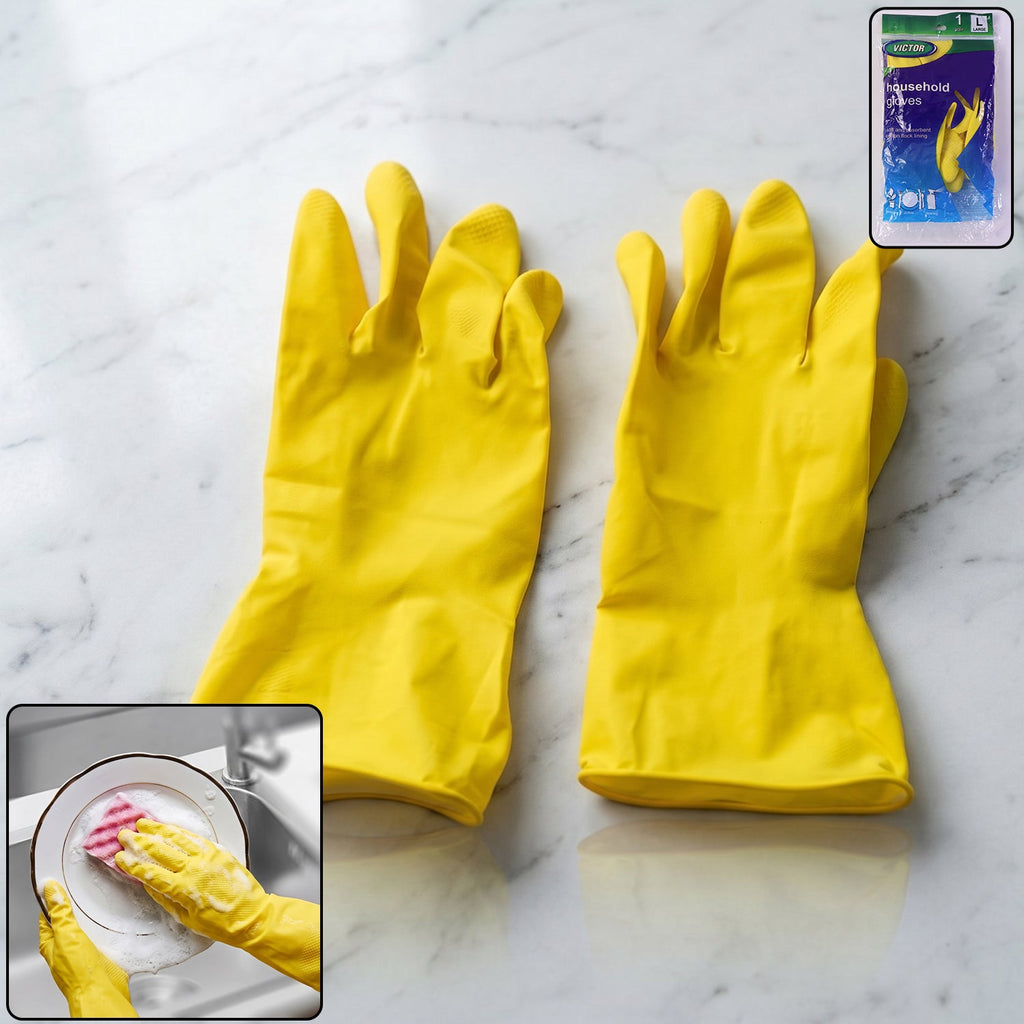 Waterproof Rubber Gloves Durable & Reusable for Household Tasks