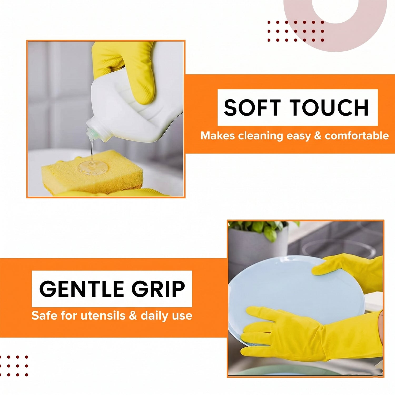 Waterproof Cleaning Rubber Gloves Reusable & Durable for Household Tasks - Detail View 8
