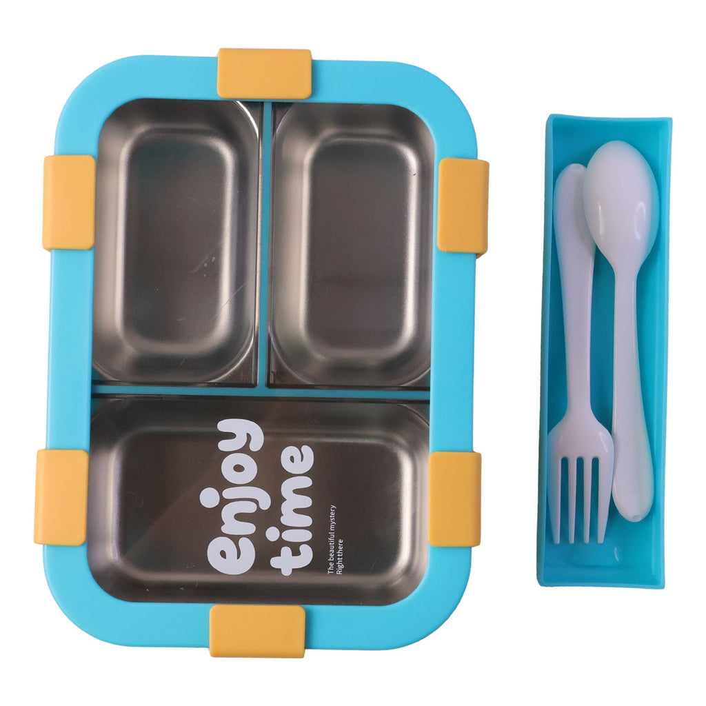 Airtight 3 Compartment Stainless Steel Lunch Box Food Organiser - Detail View 5