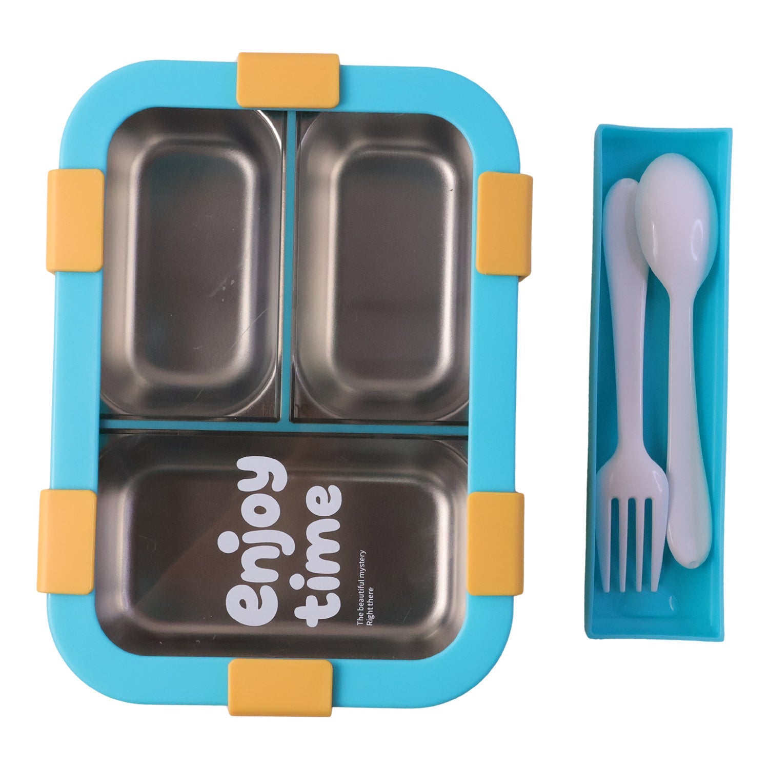 Airtight 3 Compartment Stainless Steel Lunch Box Food Organiser - Detail View 5
