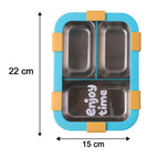 Airtight 3 Compartment Stainless Steel Lunch Box Food Organiser - Detail View 6