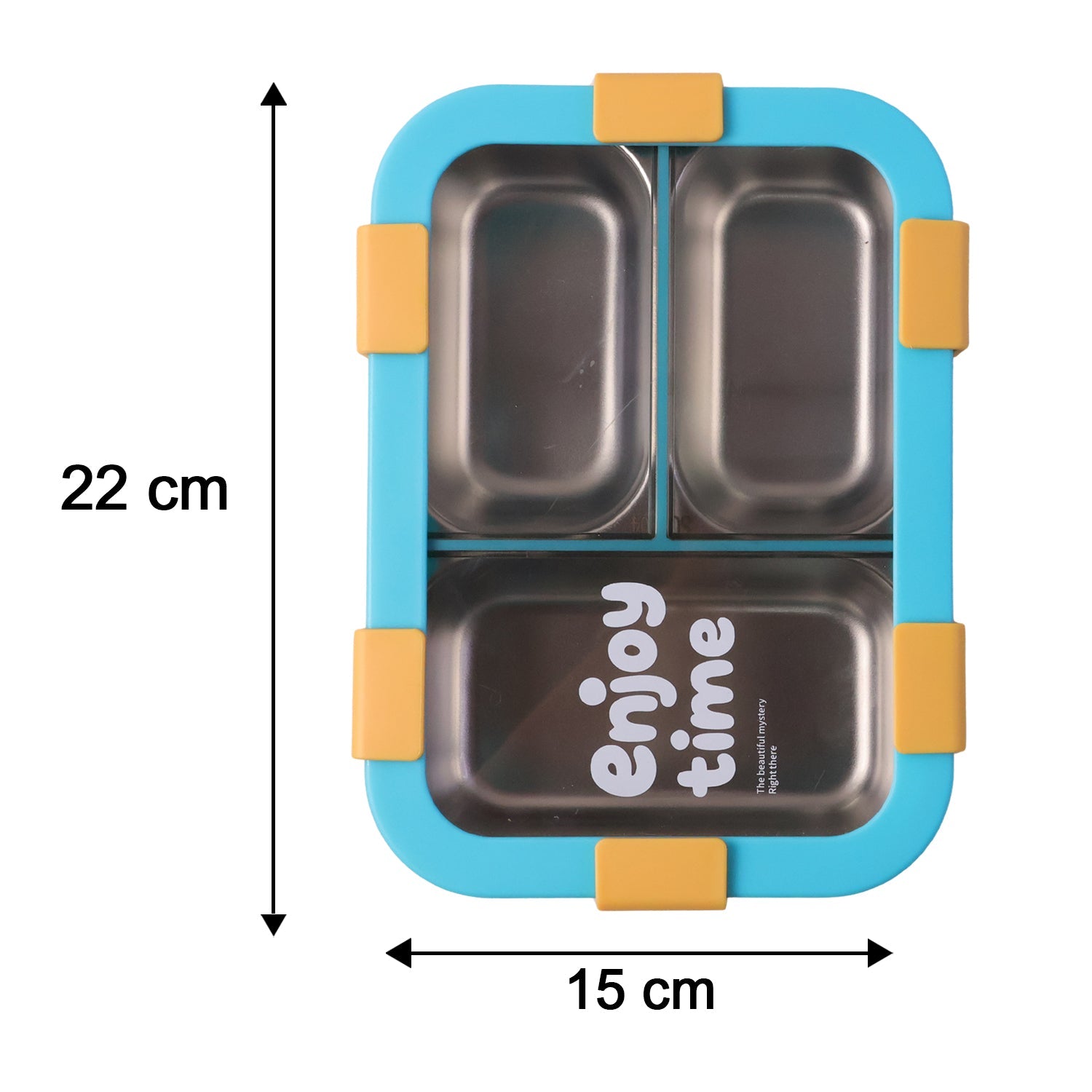 Airtight 3 Compartment Stainless Steel Lunch Box Food Organiser - Detail View 6