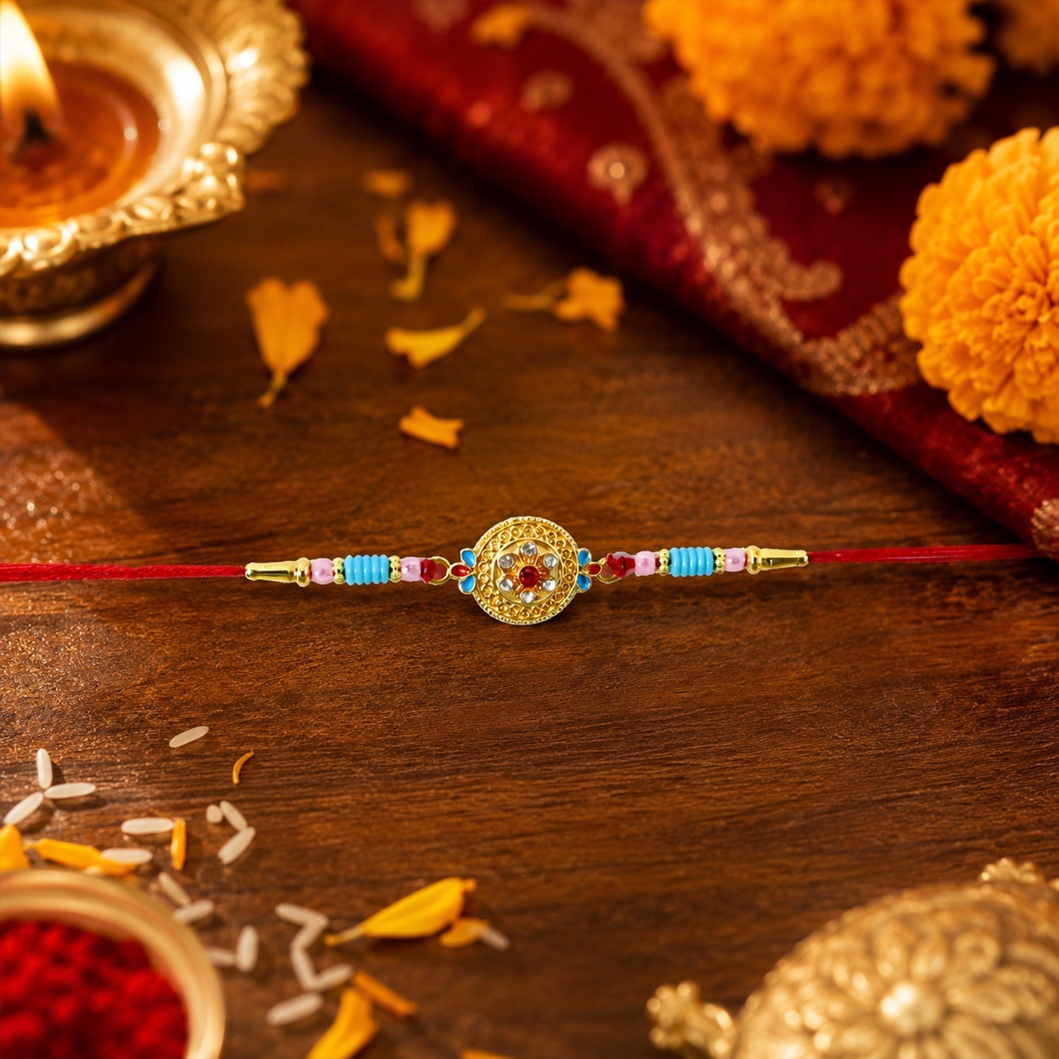 ALVENZA Diamond Rakhi – Elegant Traditional & Modern Style