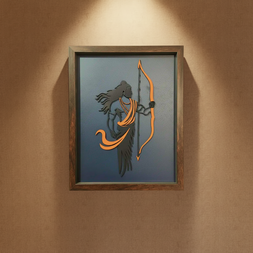 ALVENZA Lord Ram Wall Art – Handcrafted Multi-Layer 3D Wooden Frame
