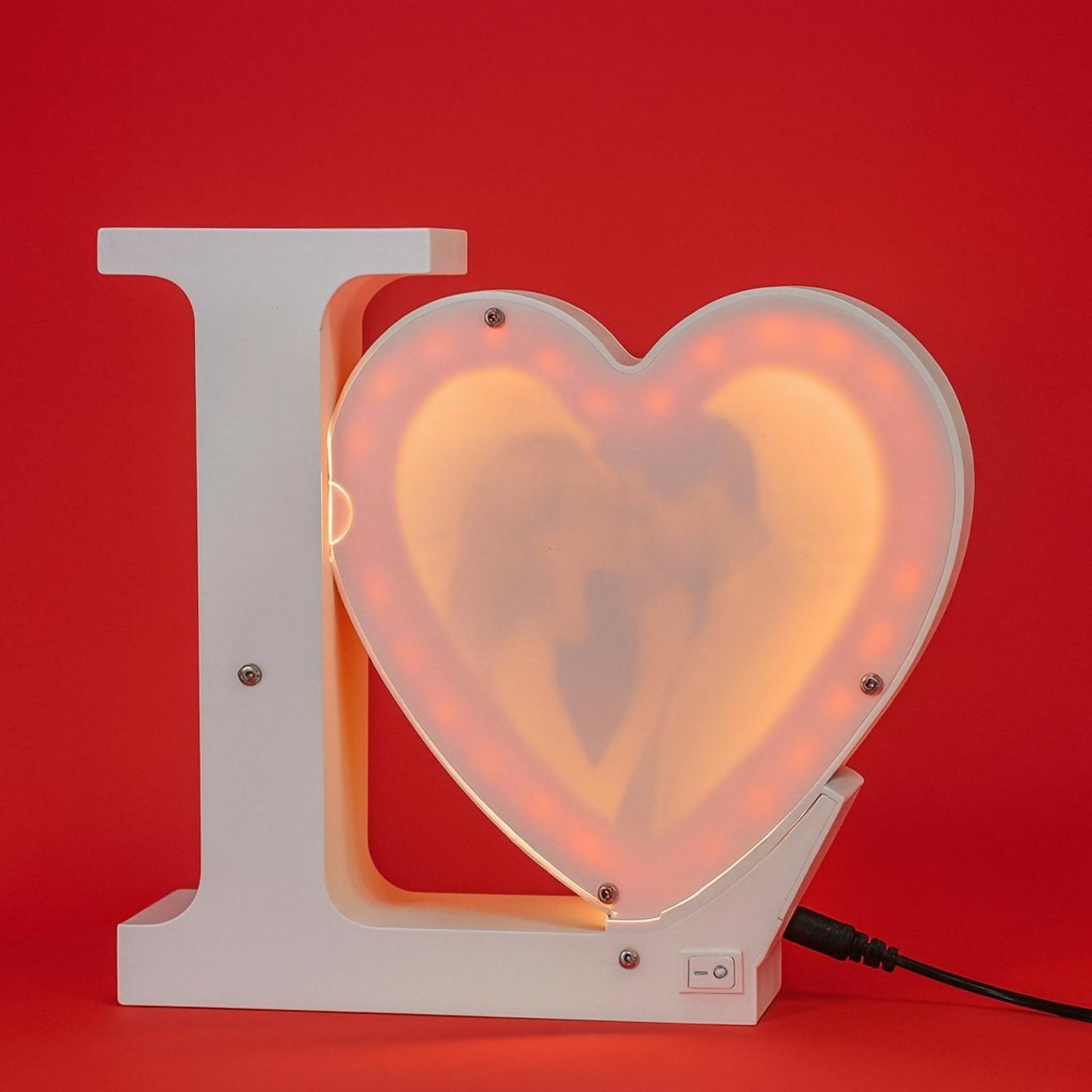ALVENZA Love Heart LED Photo Frame – Romantic Red Light Display for Couples