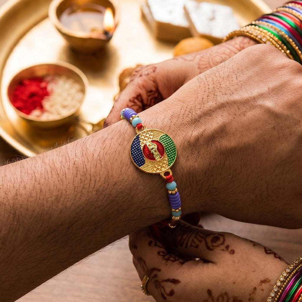 ALVENZA Rakhi – Traditional Festive Thread with Decorative Beads