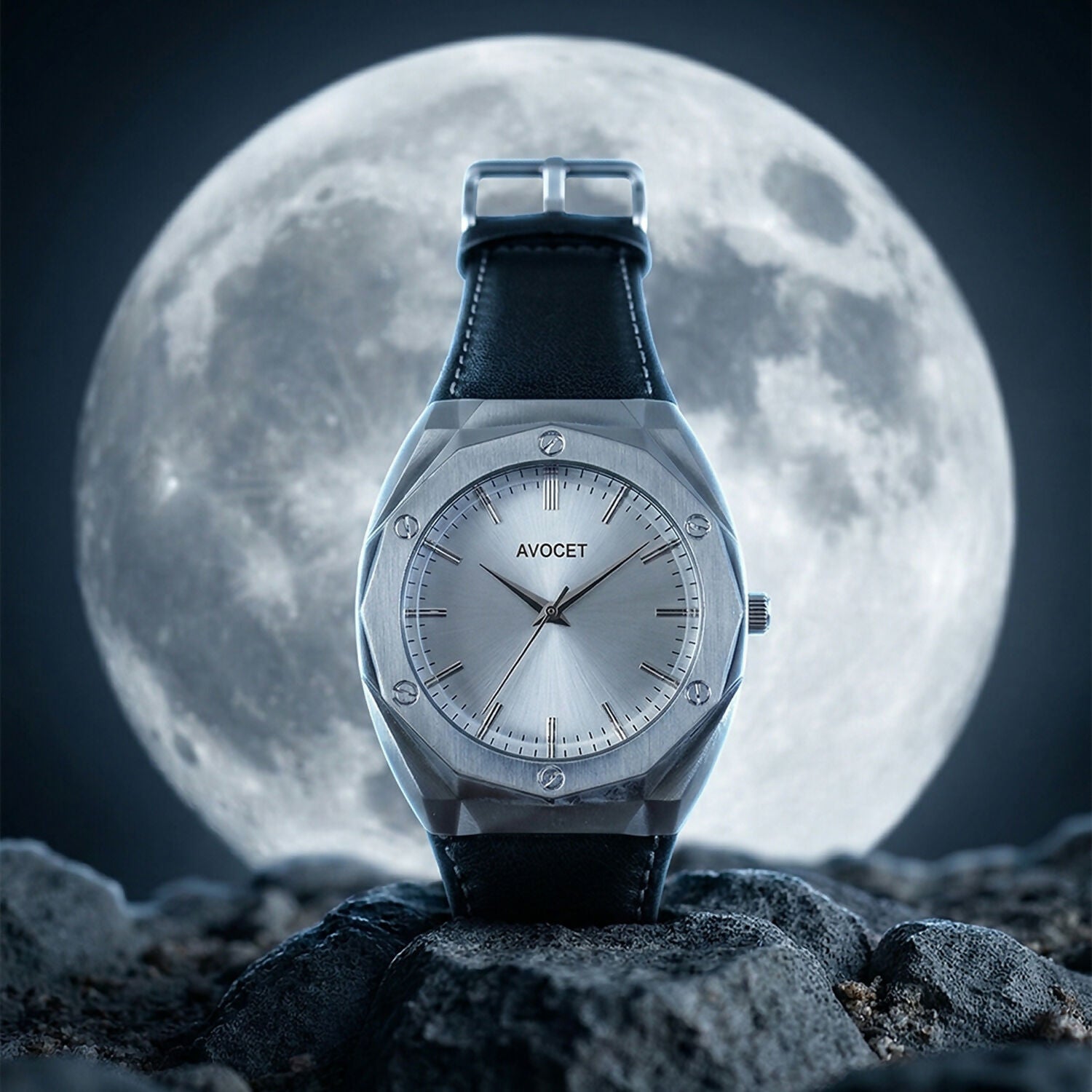 Men's Octagonal Silver Dial Watch – Elegant & Modern Design